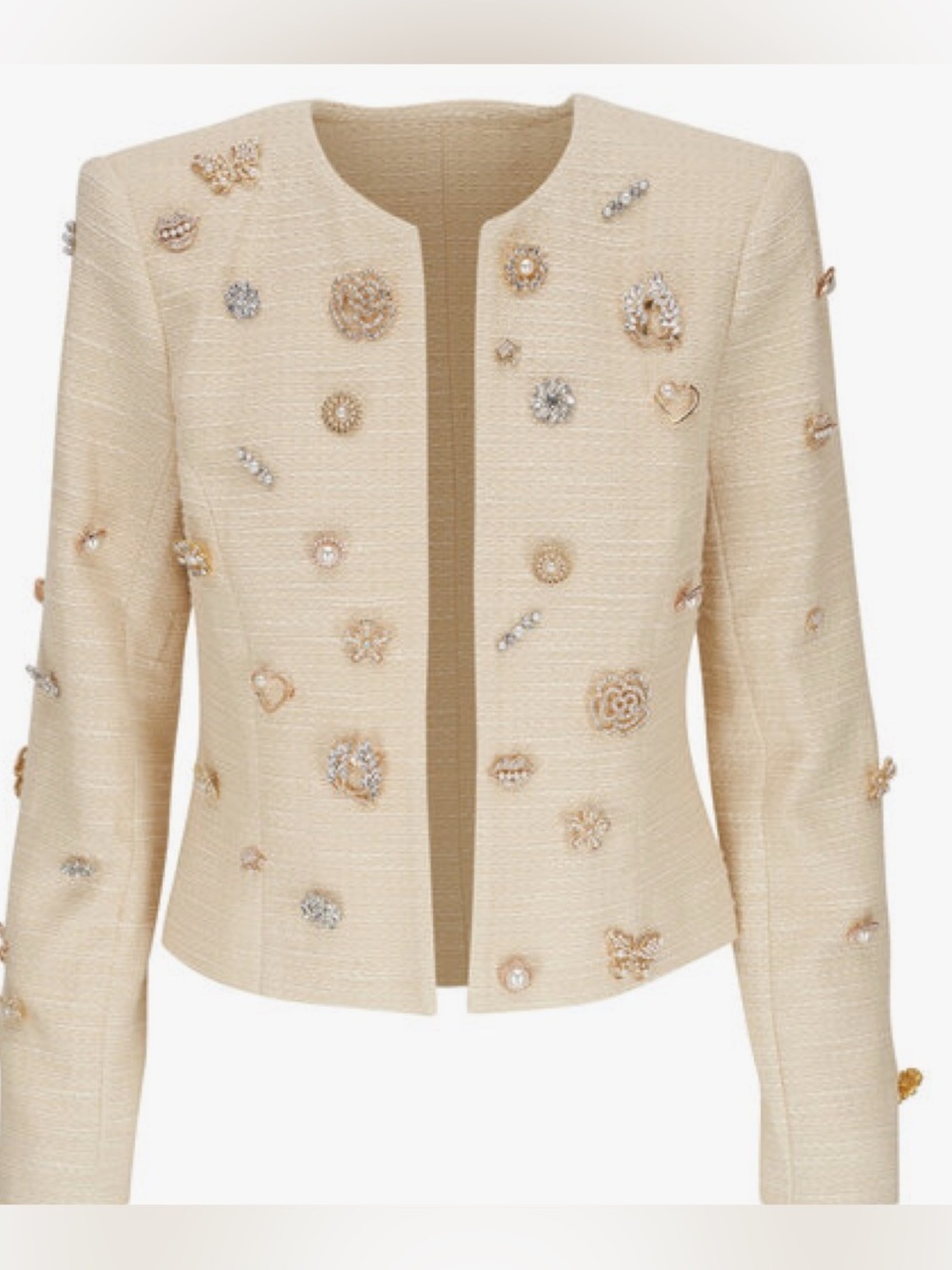 RRP US$1,895 L’Agence Tayla Embellished Bouclé Jacket Blazer NWT